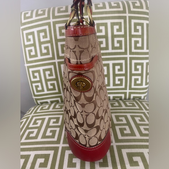 SOLD! COACH VINTAGE Signature Kaki Leather Tote & Accordion Coated Canvas Wallet - Picture 10 of 16